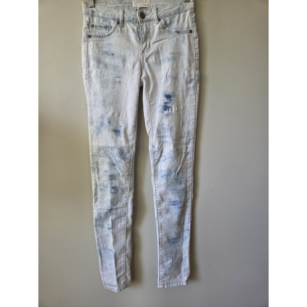 Garage Light Acid Wash Skinny Jeans Womens Size 1/25 Stretch Grunge Indie Sleeze